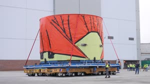 NASA teams load SLS Engine Section for Artemis III mission on Pegasus barge